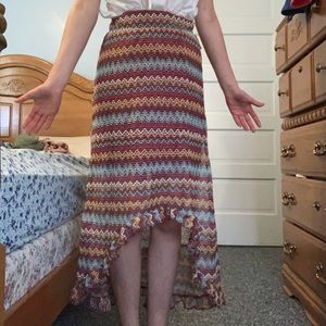 High low knit skirt